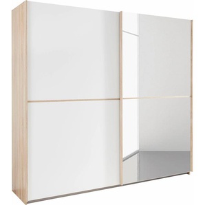 Schwebetürenschrank RAUCH Essensa Schränke Gr. B/H/T: 181cm x 210cm x 62cm, 2 St., weiß (struktureichefarben hell/weiß) mit Spiegeltür