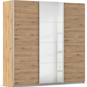 Schwebetürenschrank RAUCH Kleiderschrank Schrank Garderobe AGORDO mit Dekor- oder Hochglanzfront Schränke Gr. B/H/T: 203cm x 210cm x 62cm, 3 St., braun (eiche artisan) durchdachte Innenausstattung, in 4 Breiten und 2 Höhen MADE IN GERMANY