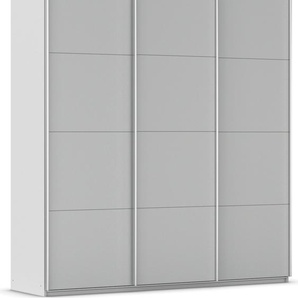 Schwebetürenschrank RAUCH Kleiderschrank Schrank Garderobe AGORDO mit Dekor- oder Hochglanzfront Schränke Gr. B/H/T: 203cm x 229cm x 62cm, 3 St., grau (seidengrau) durchdachte Innenausstattung, in 4 Breiten und 2 Höhen MADE IN GERMANY