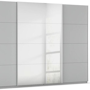 Schwebetürenschrank RAUCH Kleiderschrank Schrank Garderobe AGORDO mit Dekor- oder Hochglanzfront Schränke Gr. B/H/T: 315cm x 210cm x 62cm, 3 St., grau (seidengrau) durchdachte Innenausstattung, in 4 Breiten und 2 Höhen MADE IN GERMANY