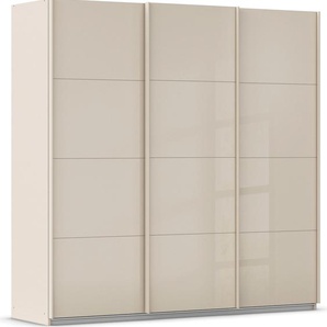 Schwebetürenschrank RAUCH Kleiderschrank Schrank Garderobe AGORDO mit Glasfront Schränke Gr. B/H/T: 203cm x 210cm x 62cm, 3 St., beige (champagner/glas champagner) durchdachte Innenausstattung, in 4 Breiten und 2 Höhen MADE IN GERMANY