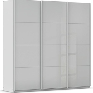 Schwebetürenschrank RAUCH Kleiderschrank Schrank Garderobe AGORDO mit Glasfront Schränke Gr. B/H/T: 203cm x 210cm x 62cm, 3 St., grau (seidengrau/glas seidengrau) durchdachte Innenausstattung, in 4 Breiten und 2 Höhen MADE IN GERMANY