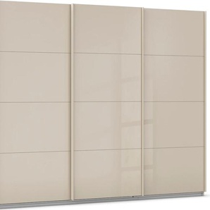 Schwebetürenschrank RAUCH Kleiderschrank Schrank Garderobe AGORDO mit Glasfront Schränke Gr. B/H/T: 271cm x 210cm x 62cm, 3 St., beige (champagner/glas champagner) durchdachte Innenausstattung, in 4 Breiten und 2 Höhen MADE IN GERMANY