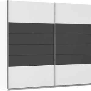 Schwebetürenschrank RAUCH Kleiderschrank Schrank Garderobe BARCELONA Schränke Gr. B/H/T: 271cm x 210cm x 62cm, 2 St., weiß (alpinweiß/graumetallic) in modernem Farbmix mit viel Stauraum MADE IN GERMANY