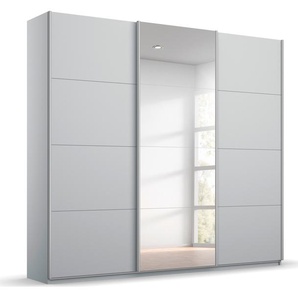 Schwebetürenschrank RAUCH Kleiderschrank Schrank Garderobe BESTSELLER KOLUNA mit Spiegel Schränke Gr. B/H/T: 203cm x 229cm x 62cm, 3 St., grau (seidengrau) inkl. 2 Innenschubladen sowie extra Einlegeböden MADE IN GERMANY