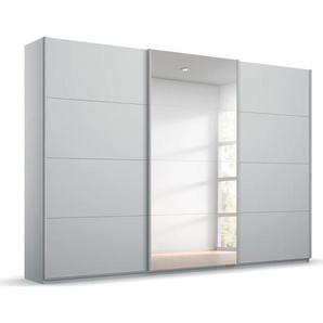 Schwebetürenschrank RAUCH Kleiderschrank Schrank Garderobe BESTSELLER KOLUNA mit Spiegel Schränke Gr. B/H/T: 271cm x 229cm x 62cm, 3 St., grau (seidengrau) inkl. 2 Innenschubladen sowie extra Einlegeböden MADE IN GERMANY