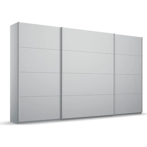 Schwebetürenschrank RAUCH Kleiderschrank Schrank Garderobe KOLUNA mit Dekor-Front Schränke Gr. B/H/T: 315cm x 229cm x 62cm, 3 St., grau (seidengrau) inkl. 2 Innenschubladen sowie extra Einlegeböden MADE IN GERMANY