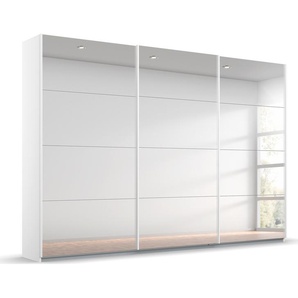 Schwebetürenschrank RAUCH Kleiderschrank Schrank Garderobe ORACLE mit Spiegelfront Schränke Gr. B/H/T: 271cm x 210cm x 62cm, mit zusätzlichem Zubehör, 3 St., weiß (alpinweiß) inkl. Schubladen-Einsatz und extra Einlegeböden MADE IN GERMANY