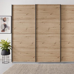 Schwebetürenschrank RAUCH Kleiderschrank Schrank Garderobe TOPSELLER OTELI inkl. Inneneinteilung Schränke Gr. B/H/T: 271cm x 210cm x 62cm, braun (eiche artisan) mit 3 Innenschubladen sowie zusätzlichen Einlegeböden MADE IN GERMANY