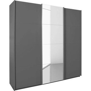 Schwebetürenschrank RAUCH Kleiderschrank Schrank Garderobe Wäscheschrank BESTSELLER KEPAN Schränke Gr. B/H/T: 203cm x 210cm x 62cm, 3 St., grau (graumetallic) inkl. Schubladen-Einsatz und extra Einlegeböden MADE IN GERMANY