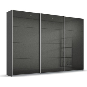 Schwebetürenschrank RAUCH Koluna Schränke Gr. B/H/T: 271cm x 229cm x 62cm, 3 St., grau (graumetallic/hochglanz effektgrau) Hochglanzfront, inkl. 2 Innenschubladen sowie extra Böden