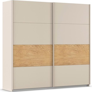 Schwebetürenschrank RAUCH Malva Schränke Gr. B/H/T: 226cm x 210cm x 62cm, 2 St., beige (champagner) Frontabsetzung in gebürstetem Eiche Furnier