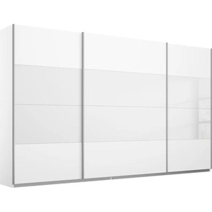 Schwebetürenschrank RAUCH Quadra Bestseller Schlafzimmerschrank in vielen Breiten Schränke Gr. B/H/T: 315cm x 210cm x 62cm, 3 St., weiß (weiß/weißglas) Kleiderschrank Garderobenschrank Schrank mit Glaselementen