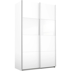 Schwebetürenschrank RAUCH Quadra BESTSELLER Schrank Schlafzimmerschrank in vielen Breiten Schränke Gr. B/H/T: 136cm x 230cm x 62cm, 2 St., weiß (weiß/weißglas) Kleiderschrank Garderobenschrank mit Glaselementen