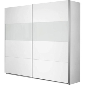 Schwebetürenschrank RAUCH Quadra BESTSELLER Schrank Schlafzimmerschrank in vielen Breiten Schränke Gr. B/H/T: 226cm x 210cm x 62cm, 2 St., weiß (weiß/weißglas) Kleiderschrank Garderobenschrank mit Glaselementen