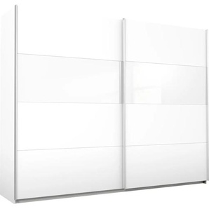 Schwebetürenschrank RAUCH Quadra BESTSELLER Schrank Schlafzimmerschrank in vielen Breiten Schränke Gr. B/H/T: 271cm x 210cm x 62cm, 2 St., weiß (weiß/weißglas) Kleiderschrank Garderobenschrank mit Glaselementen