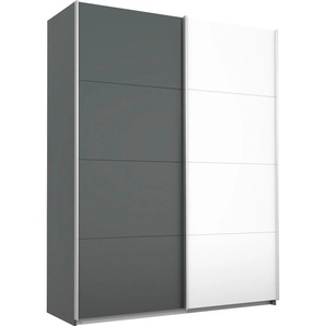 Schwebetürenschrank RAUCH Quadra Kleiderschrank BESTSELLER Schrank Gaderobe Schränke Gr. B/H/T: 181cm x 230cm x 62cm, 2 St., weiß (grau metallic/weiß) mit Möglichkeit zur individuellen Frontgestaltung, leichtgängige Türen