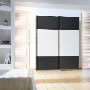 Schwebetürenschrank RAUCH Quadra Kleiderschrank BESTSELLER Schrank Gaderobe Schränke Gr. B/H/T: 226cm x 210cm x 62cm, 2 St., weiß (grau metallic/weiß) mit Möglichkeit zur individuellen Frontgestaltung, leichtgängige Türen