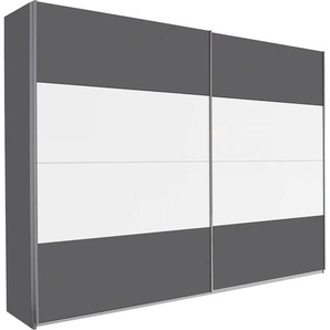 Schwebetürenschrank RAUCH Quadra Kleiderschrank BESTSELLER Schrank Gaderobe Schränke Gr. B/H/T: 271cm x 230cm x 62cm, 2 St., weiß (grau metallic/weiß) mit Möglichkeit zur individuellen Frontgestaltung, leichtgängige Türen