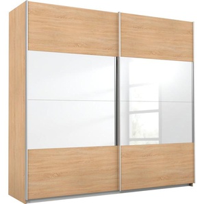 Schwebetürenschrank RAUCH Quadra Schränke Gr. B/H/T: 226cm x 210cm x 62cm, 2 St., braun (struktureichefarben hell/spiegel) mit Spiegelelementen