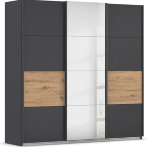 Schwebetürenschrank RAUCH Schwebetürenschrank Kleiderschrank Schrank Garderobe CORTONA Schränke Gr. B/H/T: 203cm x 210cm x 62cm, 3 St., grau (graumetallic/eiche artisan) inkl. Inneneinteilung, 2 Stoffboxen und zusätzlichen Einlegeböden