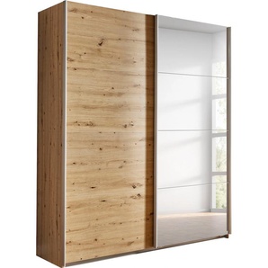 Schwebetürenschrank RAUCH Subito Kleiderschrank Bestseller Schränke Gr. B/H/T: 136cm x 197cm x 61cm, 1 Spiegel- und 1 Dekortür, 2, braun (eiche artisan) Schlafzimmerschrank Schrank Garderobe mit 4 Spiegelelementen