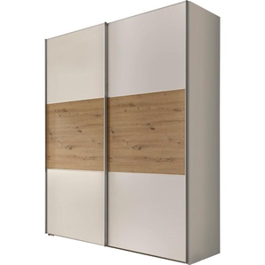 Schwebetürenschrank STAUD Includo, Made in Germany Schränke Gr. B/H/T: 167cm x 222cm x 68cm, Premium, 2 St., weiß (dekor weiß/artisan eiche) Mit vier verschiedenen Ausstattungsvarianten