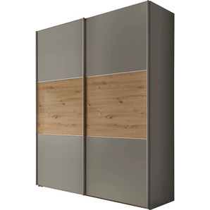 Schwebetürenschrank STAUD Includo, Made in Germany Schränke Gr. B/H/T: 200cm x 222cm x 68cm, Basic, 2 St., blau (dekor saphir/artisan eiche) Mit vier verschiedenen Ausstattungsvarianten