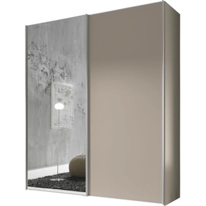 Schwebetürenschrank STAUD Sinfonie Plus, edles Design in hochwertiger Qualität, Made Germany Schränke Gr. B/H/T: 167cm x 222cm x 68cm, Basic, 2 St., beige (sand) Mit Spiegeltüre und vier verschiedenen Ausstattungsvarianten