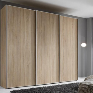 Schwebetürenschrank STAUD Sinfonie Plus, edles Design in hochwertiger Qualität, Made Germany Schränke Gr. B/H/T: 280cm x 222cm x 68cm, Basic, 3 St., braun (sonoma eiche) Mit vier verschiedenen Ausstattungsvarianten