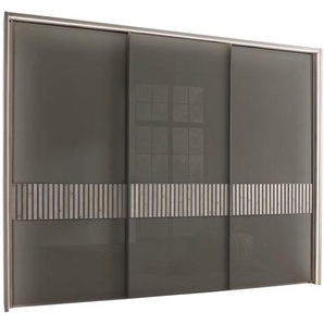 Schwebetürenschrank Ventura, Nordic Eiche Nachbildung/ Glas havanna, 300 cm