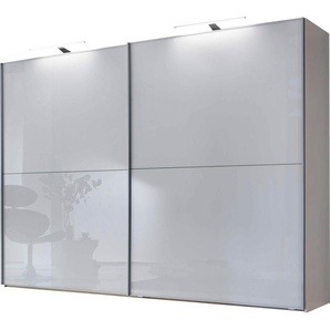 Schwebetürenschrank WIEMANN Orion Schränke Gr. B/H/T: 150cm x 217cm x 67cm, 2 St., weiß (weiß, front glas weiß) Glasfront