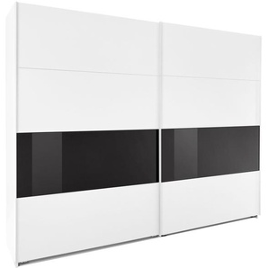 Schwebetürenschrank WIMEX Bramfeld TOPSELLER Kleiderschrank Schränke Gr. B/H/T: 270cm x 236cm x 64cm, 2 St., schwarz (weiß/absetzung schwarzglas) mit Glaselementen und zusätzlichen Einlegeböden