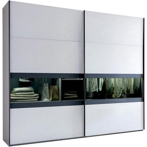 Schwebetürenschrank WIMEX Easy Plus Schränke Gr. B/H/T: 270cm x 208cm x 65cm, 2 St., weiß (weiß/ rauchglas holmtüren graphit) mit Rauchglas Holmtüren