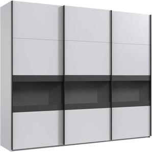 Schwebetürenschrank WIMEX Easy Plus Schränke Gr. B/H/T: 270cm x 208cm x 65cm, 3 St., weiß (weiß/ rauchglas holmtüren graphit) mit Rauchglas Holmtüren