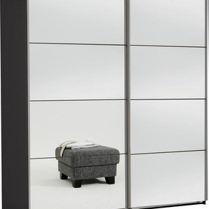 Schwebetürenschrank WIMEX Easy Schränke Gr. B/H/T: 135cm x 210cm x 65cm, 2 St., grau (graphit/spiegel) mit Vollspiegel