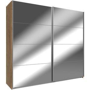 Schwebetürenschrank WIMEX Easy Schränke Gr. B/H/T: 225cm x 210cm x 65cm, 2 St., braun (plankeneichefarben/spiegel) mit Vollspiegel