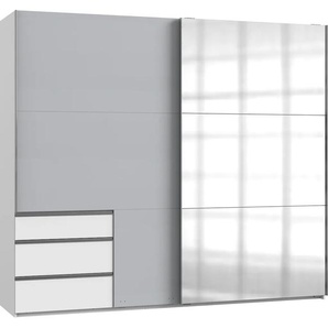 Schwebetürenschrank WIMEX Level by fresh to go Schränke Gr. B/H/T: 250cm x 216cm x 65cm, 2 St., weiß (weiß/light grey) jeweils mit einer Spiegeltür