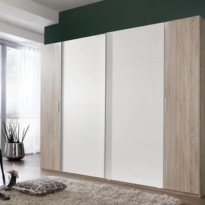 Schwebetürenschrank WIMEX Lotto Schränke Gr. B/H/T: 315cm x 210cm x 65cm, weiß (struktureichefarben hell/weiß)