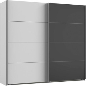 Schwebetürenschrank WIMEX Valencia Schränke Gr. B/H/T: 225cm x 210cm x 65cm, 2 St., weiß (weiß/glas grey) mit Glaselementen