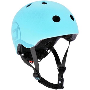 Scoot and Ride Kinderhelm Safety Helmet, Blau, Kunststoff, Textil, Gr. S-M, RoHS, Magnetverschluss, sehr leicht, stabil, mit LED-Licht, Kinnpolster,Magnetverschluss, Kinnpolster, Freizeit, Sport & Fitness, Fahrräder, Kinderhelme