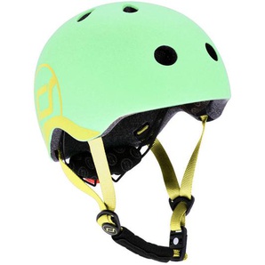 Scoot and Ride Kinderhelm Safety Helmet, Gelb, Grün, Kunststoff, Textil, Gr. Xxs-S, RoHS, Magnetverschluss, sehr leicht, stabil, mit LED-Licht, Kinnpolster,Magnetverschluss, Kinnpolster, Freizeit, Sport & Fitness, Fahrräder, Kinderhelme