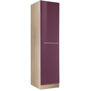 Seitenschrank KOCHSTATION KS-Eton Schränke Gr. B/H/T: 50cm x 200cm x 60cm, 2 St., lila (aubergine hochglanz)