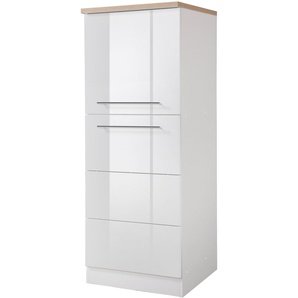 Seitenschrank KOCHSTATION KS-Wien Schränke Gr. B/H/T: 60 cm x 165 cm x 60 cm, 2 St., weiß (weiß hochglanz) Seitenschränke Breite 60 cm, Höhe 165 Türanschlag wechselbar