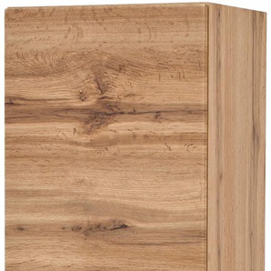 Seitenschrank WELLTIME Kaunas Schränke Gr. B/H/T: 40cm x 180cm x 35cm, 2 St., braun (wotaneiche) Bad-Hochschrank Bad-Seitenschrank 40 cm breit, mit Schubkasten, Soft-Close-Funktion