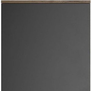 Seitenschrank WIHO KÜCHEN Elba Schränke Gr. B/H/T: 50cm x 165cm x 57cm, schwarz (front: schwarz, korpus: halifax eiche braun) Breite 50 cm