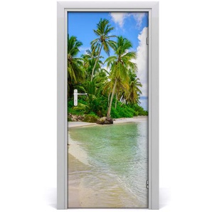 Selbstklebende Tropical Beach Türsticker