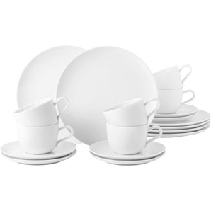 Seltmann Weiden Kaffeeservice Geschirr-Set, Service Liberty (18-tlg), 6 Personen, Porzellan, zeitlose Formensprache, Made in Germany, 18 Teile, für 6 Personen