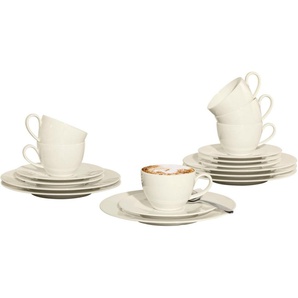 Seltmann Weiden Kaffeeservice Geschirr-Set, Service Zoè (18-tlg), 6 Personen, Porzellan, zeitlose Formensprache, Made in Germany, 18 Teile, für 6 Personen