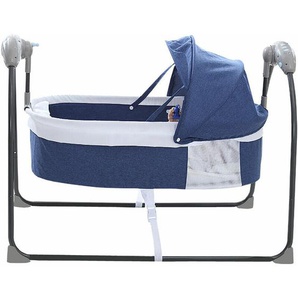 Babywippe Babywiege Elektro Wiege Babyschaukel Bett Automatisch Stubenwagen blau 18KG mit Schaukelfunktion